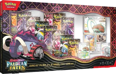 Paldean Fates Great Tusk ex & Iron Treads ex Premium Collection